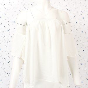 Plus Size Off Shoulder Blouse Top Off White